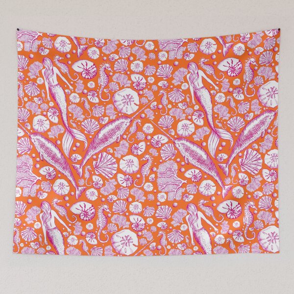 Aperçu de l'œuvre Toile Sirène - Rose et orange créée et vendue par Elizabeth Weglein.