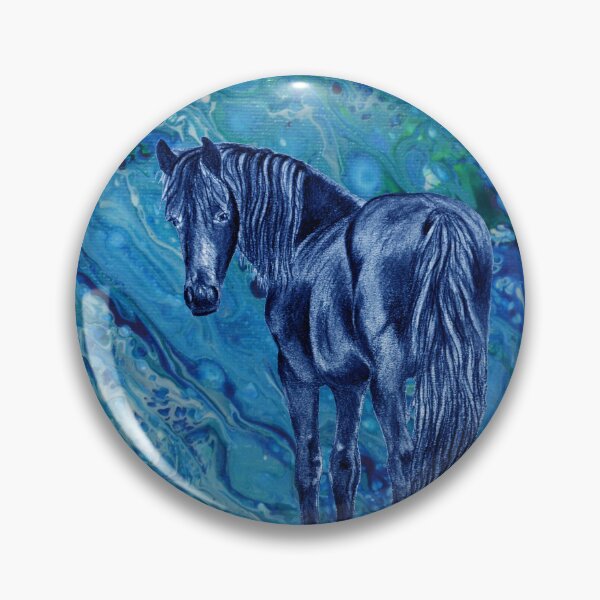 Item preview, Friesian horse - blue colorized version on fluid paint background 10 designed and sold by SylvieG18.