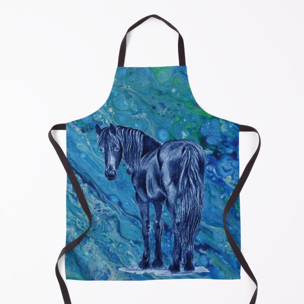 Item preview, Friesian horse - blue colorized version on fluid paint background 10 designed and sold by SylvieG18.