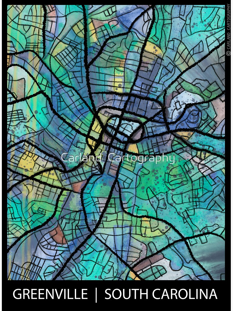 "Greenville, SC" Sticker for Sale by abstractmaps Redbubble