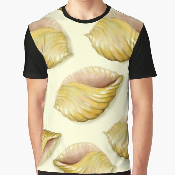 Pastel Seashell Pattern - cream and pale yellow Graphic T-Shirt