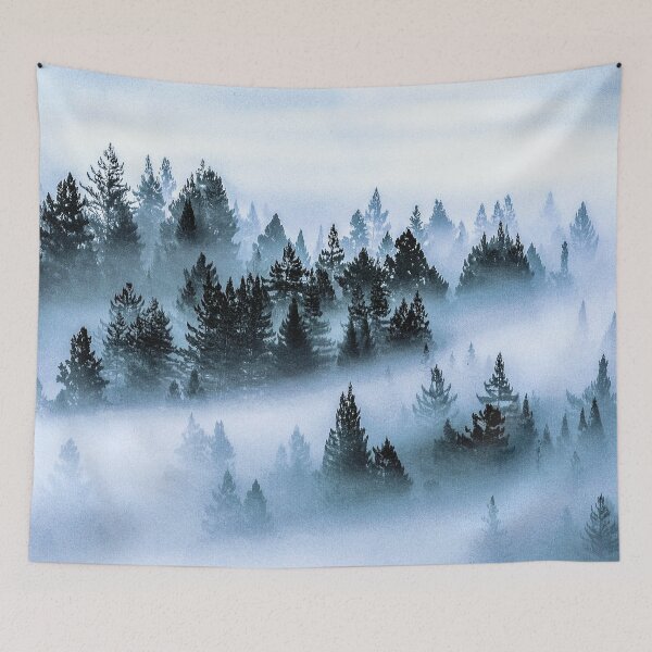 Item preview, Misty Forest Drawing, Dark Green Misty forest, Misty Dark Green Forest Aesthetic, Foggy Misty Dark Green Forest Aesthetic designed and sold by Trendymotion.