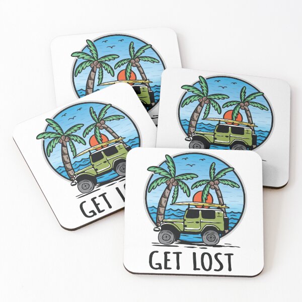 Item preview, Get Lost Vintage 4x4 Beach and Palms designed and sold by blackdogshop.