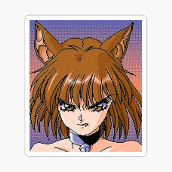 Cyberpunk Sticker Anime Gyaru Pixel PC98 