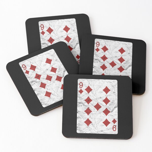 Item preview, Playing Cards 9 of Diamonds (distressed design) designed and sold by siggyspatsky.