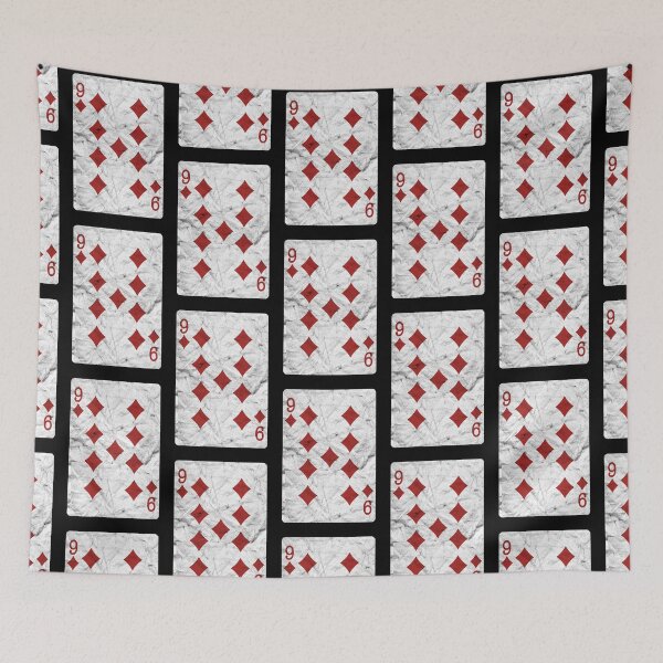 Item preview, Playing Cards 9 of Diamonds (distressed design) designed and sold by siggyspatsky.