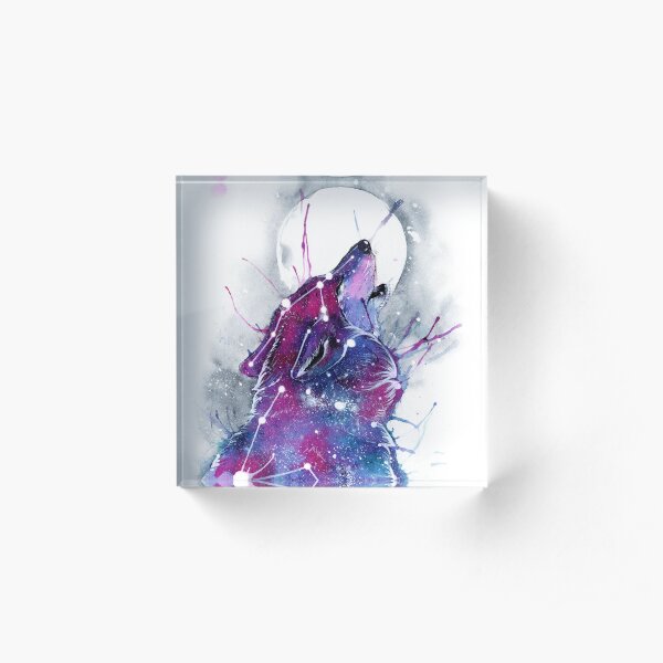 Galaxy Wolf Acrylic Block