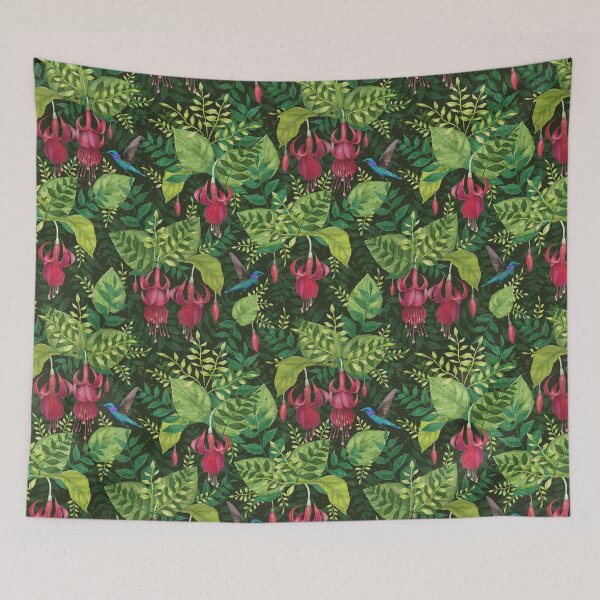 Item preview, Fuchsias and Hummingbirds designed and sold by Ornate Flair.