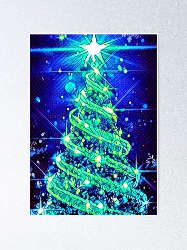 "Christmas tree drawing" Poster for Sale by HybridDesigns Redbubble