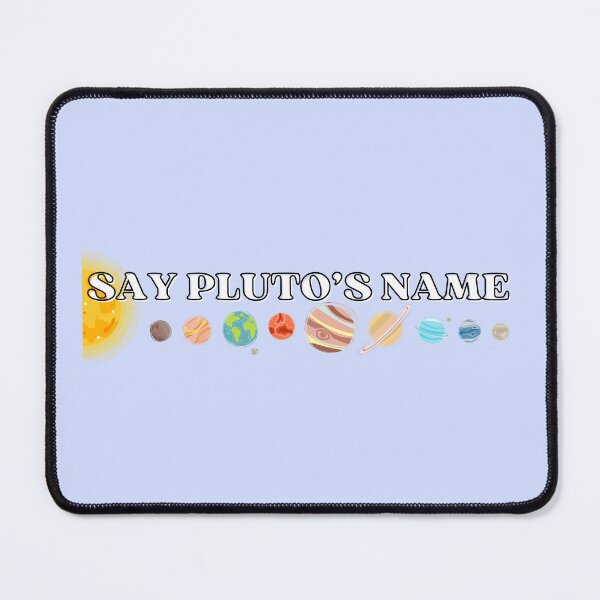 Item preview, Say Pluto's Name Solar System Badge designed and sold by Pink Ribbon.