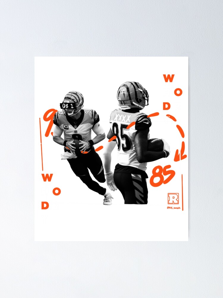 Joe Mixon Cincinnati Bengals Football Art Illustrated Poster