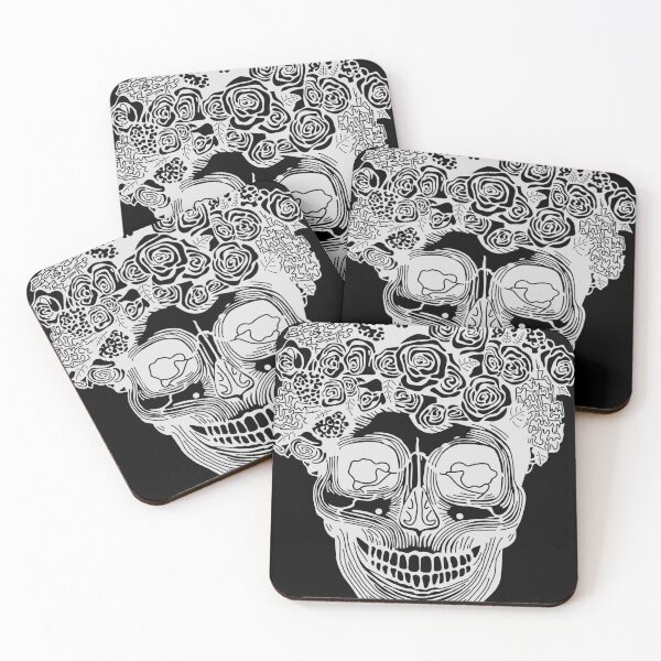 Item preview, Flower Crown Skull (Light Grey) designed and sold by Zia Frazier.