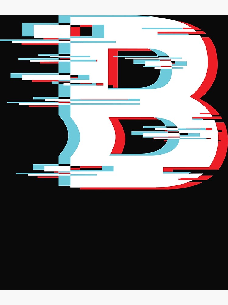 "Abstract Glitch Effect Letter B Graffiti Sticker" Poster For Sale By ...