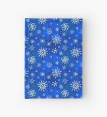Dark Blue Snowflakes Pattern Hardcover Journal