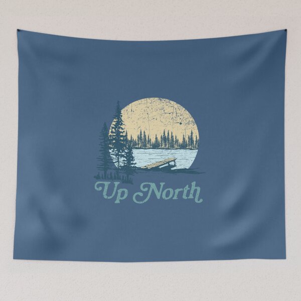 Item preview, Up North Vintage Lake Sunset Pine Tree Retro Rustic Cabin designed and sold by AHien.