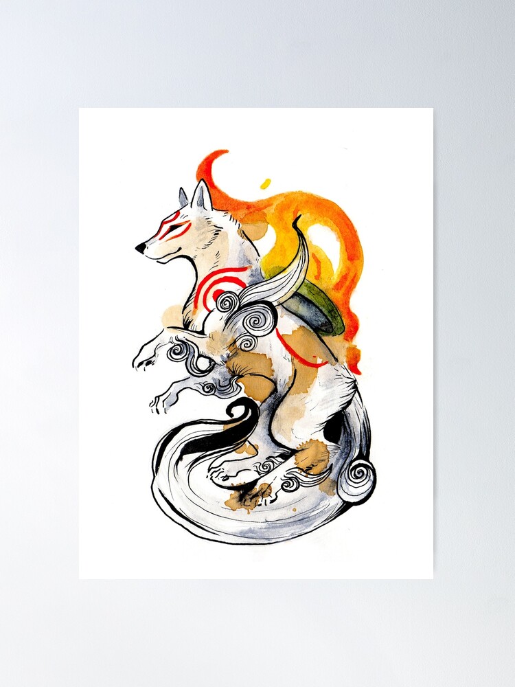 Okami' Poster, picture, metal print, paint by Ocarianya