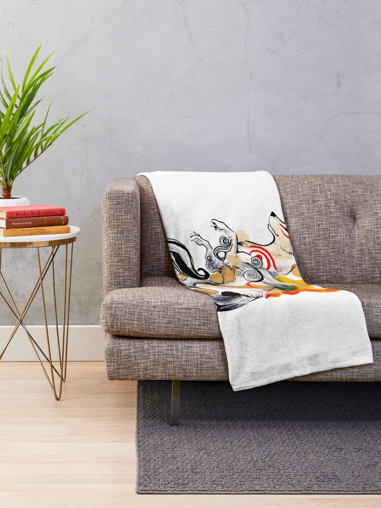 Alternate view of Okami Amaterasu Throw Blanket