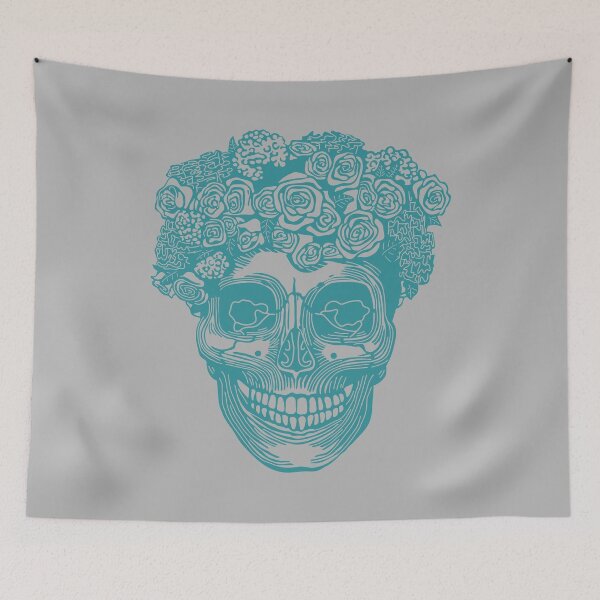 Item preview, Flower Crown Skull (Blue) designed and sold by Zia Frazier.