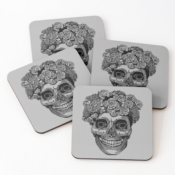 Item preview, Flower Crown Skull (Black) designed and sold by Zia Frazier.