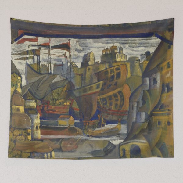 Item preview, Nicholas Roerich The Novgorod Market From Sadko Abstract designed and sold by TeeARTHY.