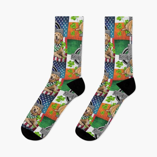Item preview, Golden Retriever Irish Cross Flag USA & Ireland  designed and sold by JakeGoodwin.