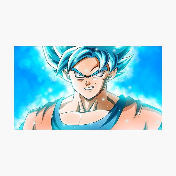 Goku - Blue Hair Super Saiyan Postcard for Sale by animelovah