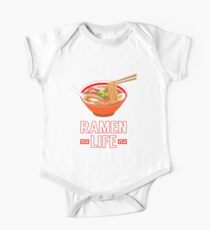 Ramen-Leben-lustige i-Liebes-Ramen-Nudel-Schüssel-Sucht Baby Body Kurzarm