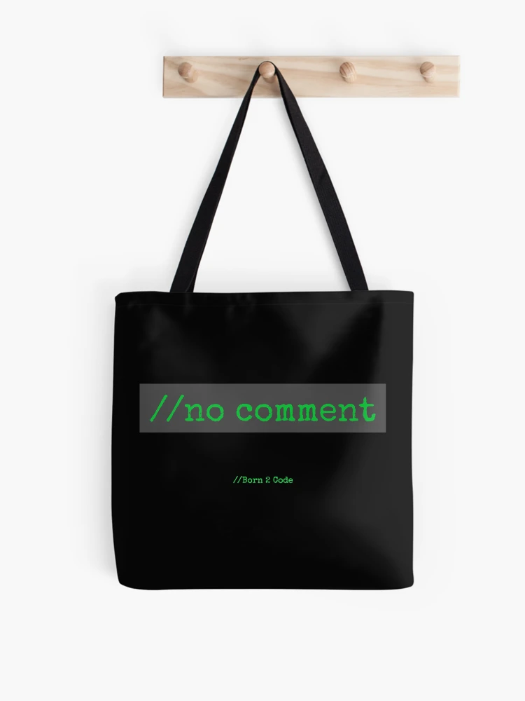 Thumbnail 1 of 2, Tote Bag, Computer Geek Born 2 Code No Comment designed and sold by ComputerGeeksTs.