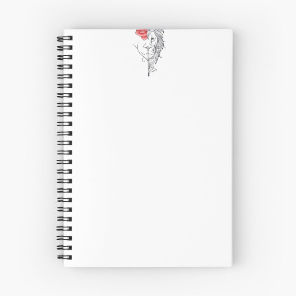 Item preview, Lion face with red rose half cute tattoo minimal line drawing designed and sold by Sashindra Wijayarathna.