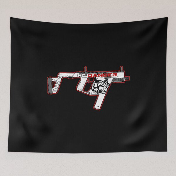 Item preview, Kriss Vector SMG Pistol Rifle - Trooper Military Gun - White Retro - Danger designed and sold by Warhawk Designs.