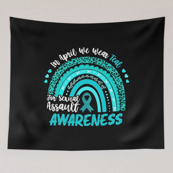 Item preview, In April We Wear Teal Sexual Assault Awareness Boho Rainbow designed and sold by HaaChris-Artis.