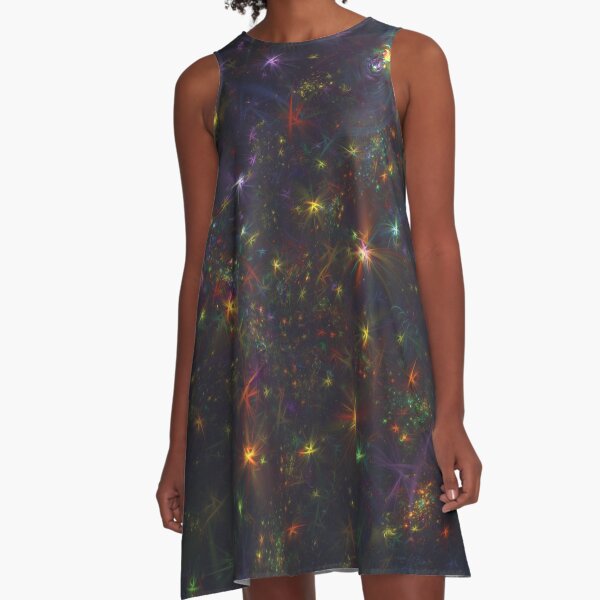 Cosmic fractals A-Line Dress