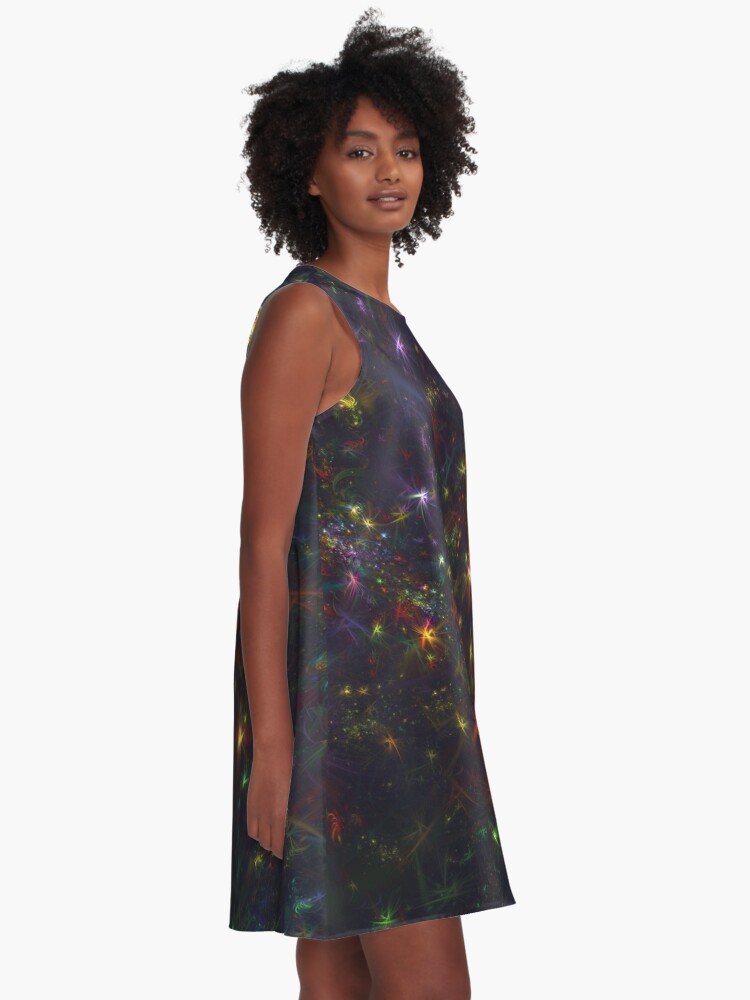 Alternate view of Cosmic fractals A-Line Dress