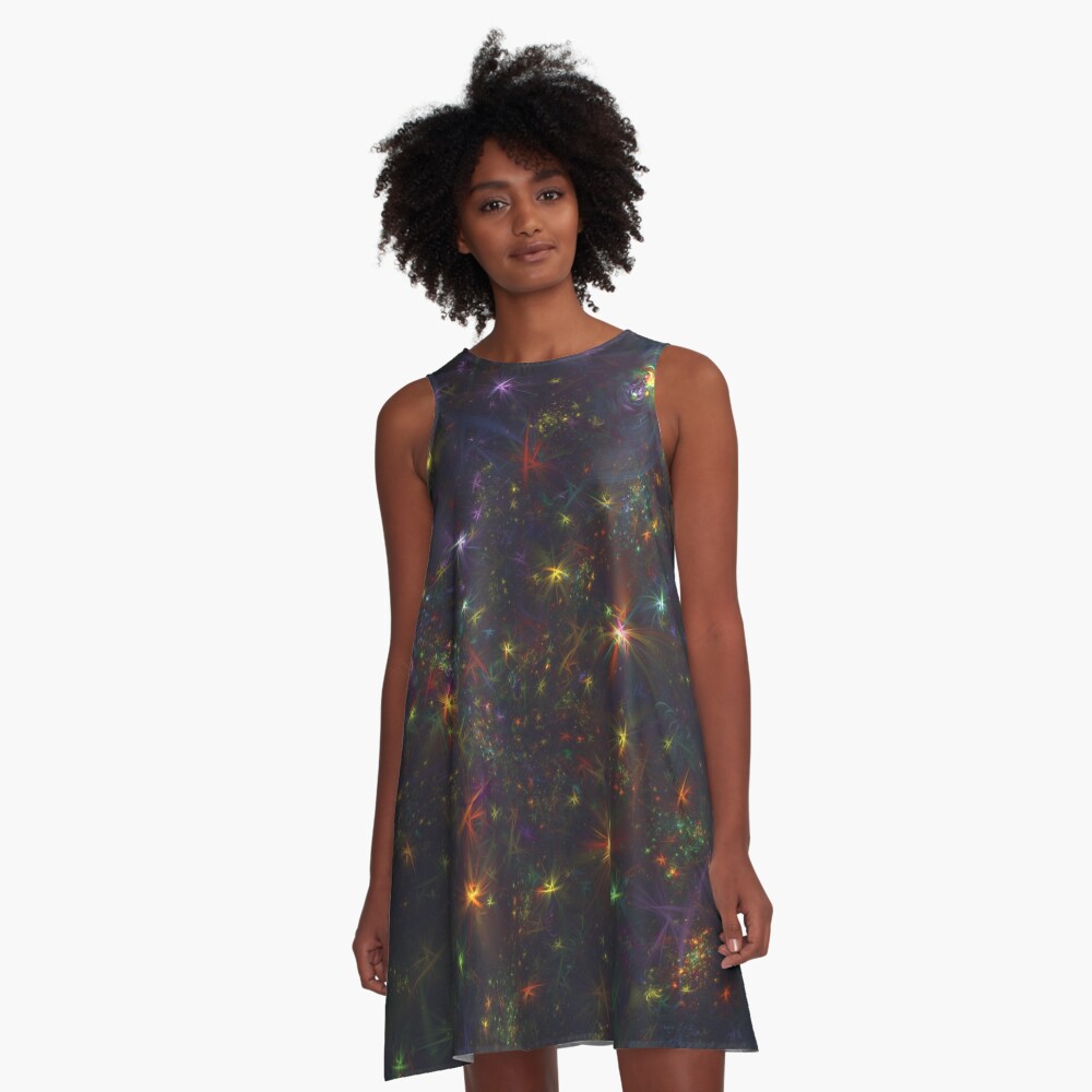 Cosmic fractals A-Line Dress