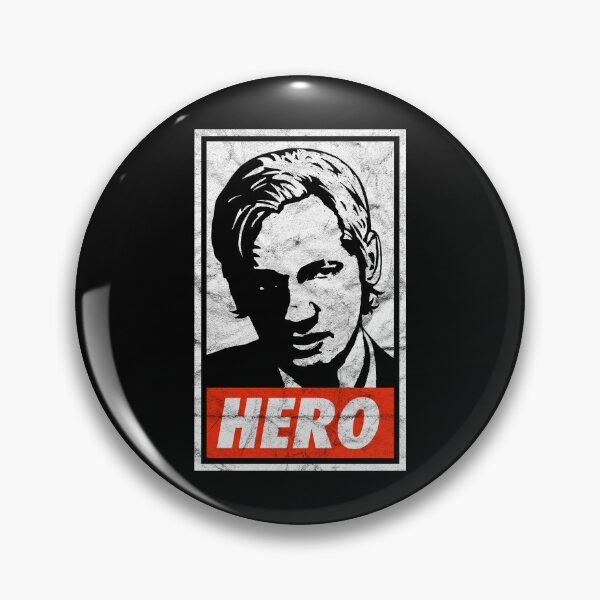 Item preview, Assange Hero (Black Worn Look) designed and sold by politicalamity.