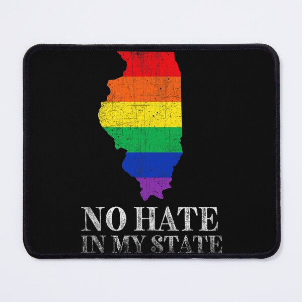 Item preview, No Hate In My State Illinois Map Lgbt Pride Rainbow Zipped Hoodie designed and sold by addeoovrteqt.