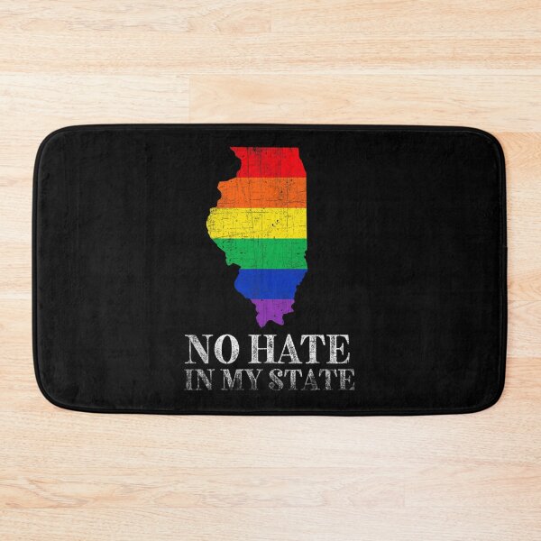 Item preview, No Hate In My State Illinois Map Lgbt Pride Rainbow Zipped Hoodie designed and sold by addeoovrteqt.