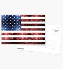 Rotes Blau der USA-Flaggen funkelt Postkarten