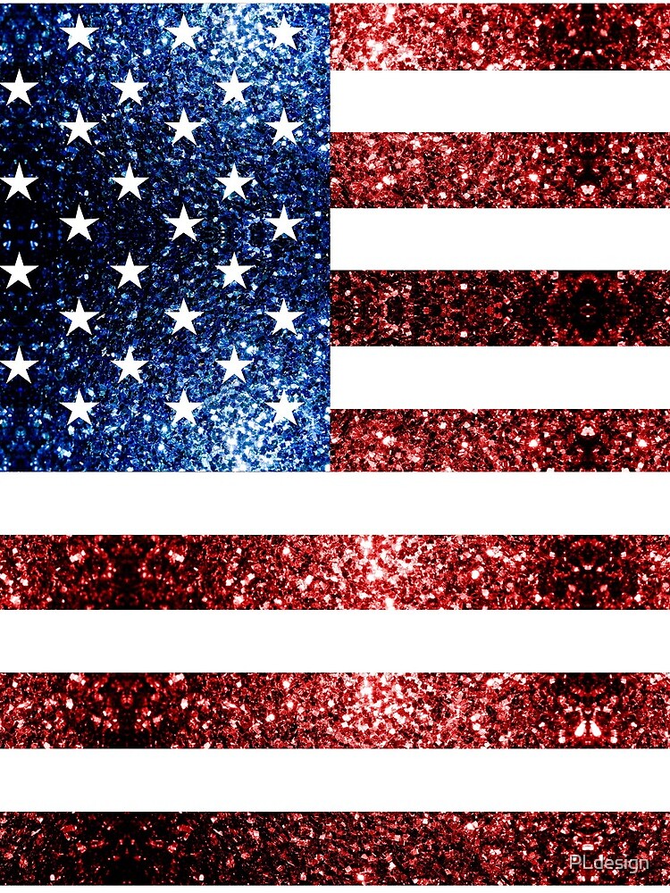 USA flag red blue faux sparkles glitters by PLdesign