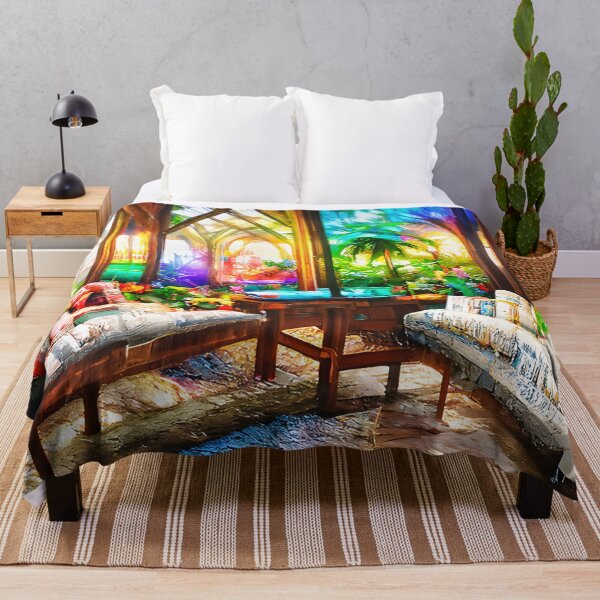 Item preview, Colorful tropical interior designed and sold by fizzribbit.
