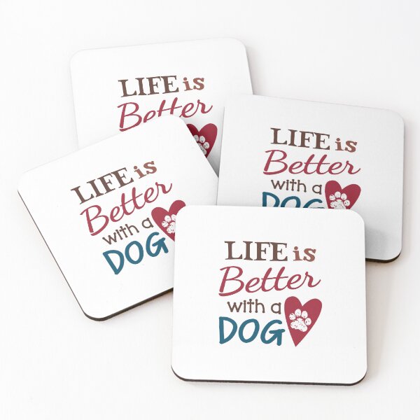 Item preview, 'Life Is Better With A Dog' (White) designed and sold by The Button Gal.