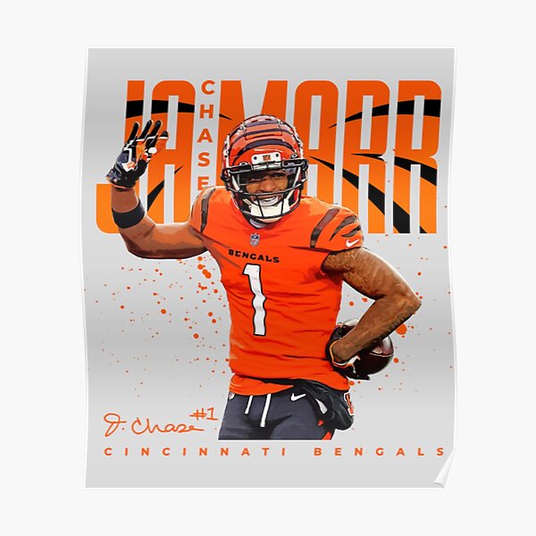 Ja'Marr Chase 1 Cincinnati Bengals football player glitch poster