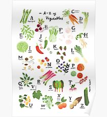 Vegetable Alphabet Illustration Poster