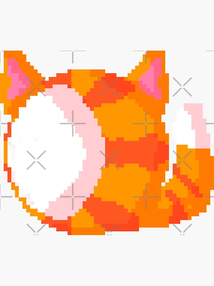 Pixel Art Orange Tabby Cat Ball Sticker For Sale By Howlerd0gg Redbubble 2511