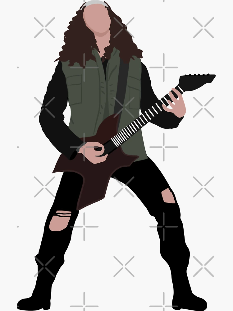 eddie munson playing guitar Sticker for Sale by CallistoVapor