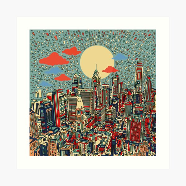 philadelphia panorama 3 Art Print