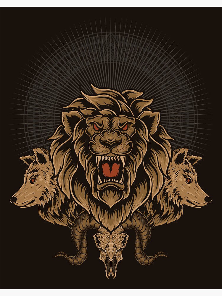 "Lion and Wolf Art" Sticker for Sale by SMHub Redbubble