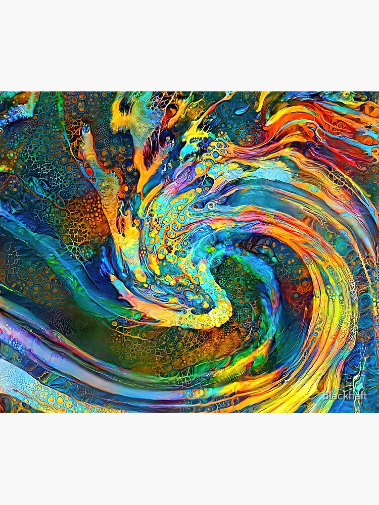 Thumbnail 3 of 3, Tapestry, Abstract Art | Deep Style abstraction designed and sold by blackhalt.