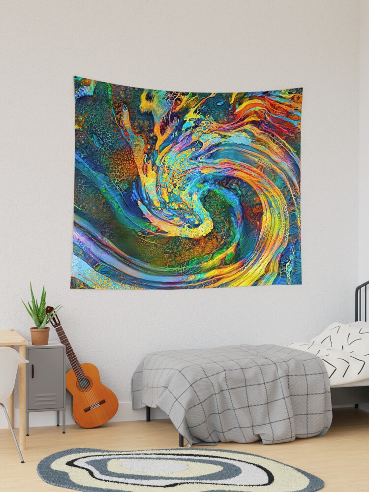 Thumbnail 1 of 3, Tapestry, Abstract Art | Deep Style abstraction designed and sold by blackhalt.