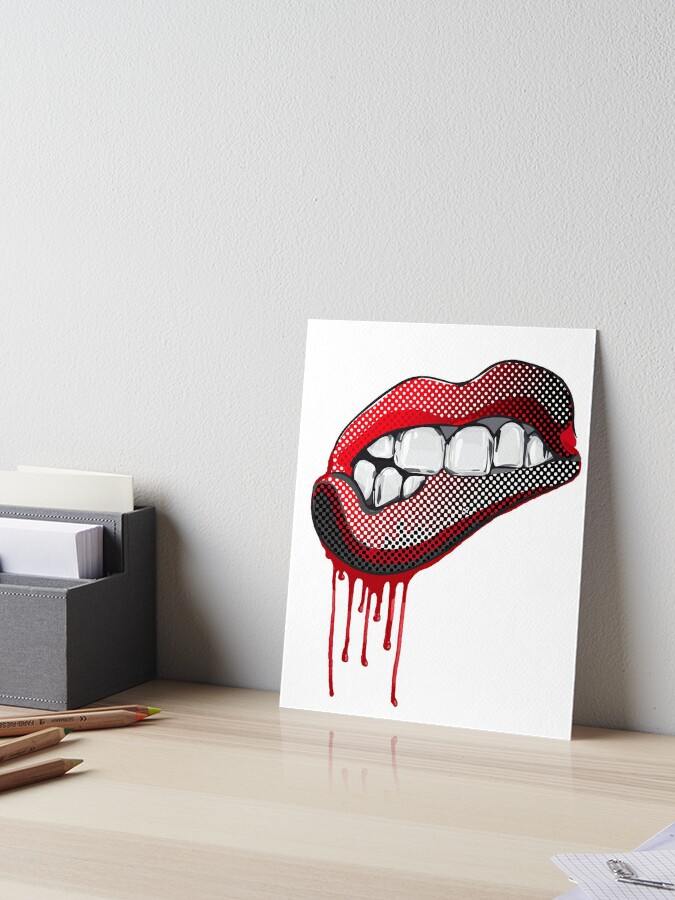 Louis Vuitton Dripping Lips White Can - Canvas Print